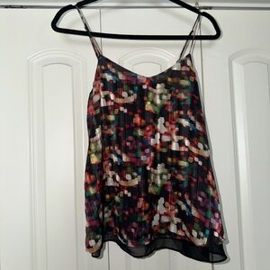 Women’s Multicolor Pixel-Print Spaghetti-Strap Tank Top